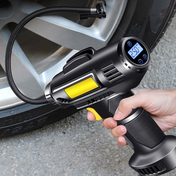 Däckpump Bärbar Luftkompressor, 150 PSI Handhållen Luftpump för Bildäck 12V Biladapter, Digital Display, för Boll, Motorcykel, (FMY) 1 Set 1 Set