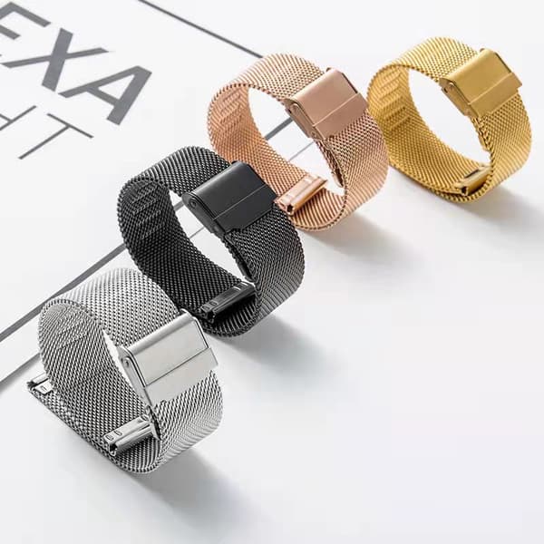 Armbånd i rustfritt stål for menn og kvinner, hurtigutløsende mesh-armbånd