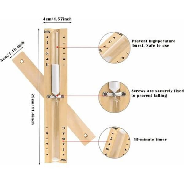 CHAM - SAXHPS Sauna Timeglas 15 Minutter Sauna Timeglas Sauna Timeglas Tilbehør til Sauna Spa med 2 Rustfri Skruer Roterbar Hvid Sand