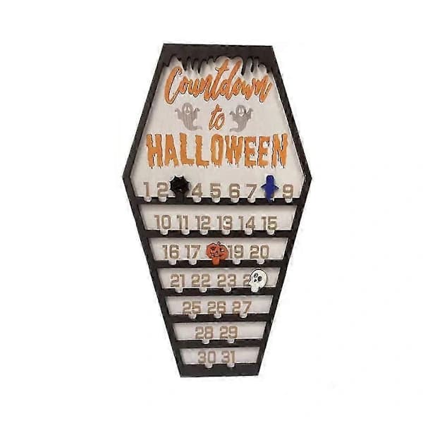 2025 Countdown Halloween Adventskalender i trä för festdekoration