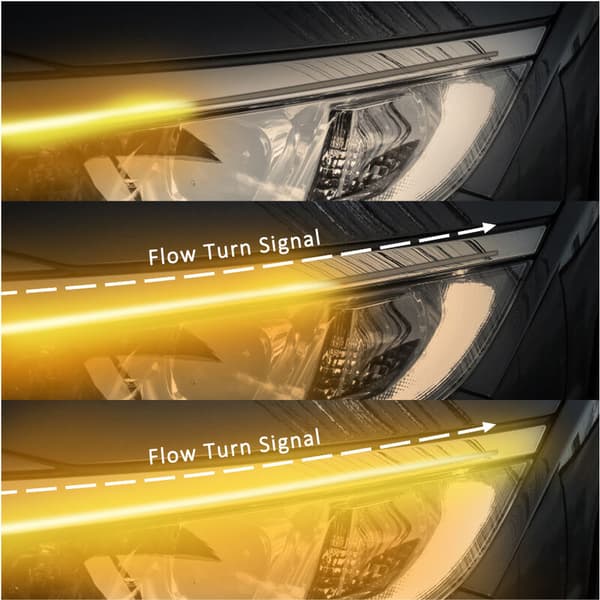 60 cm ultratynd bil LED-strip med blødt rør, kørelys, blinklys