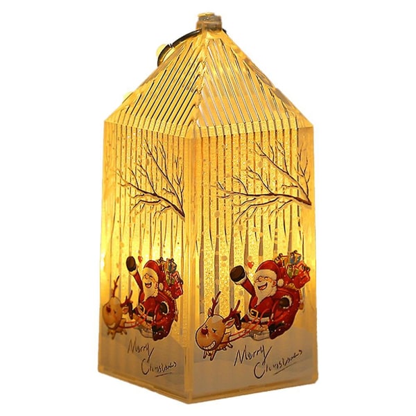 Jul Led Lantern Light, Portabel Liten Flameless Lantern För Jul Hem Bar Dekoration
