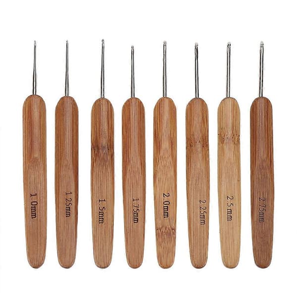 Virknålsset med bambuhandtag, väv- och syverktyg, 20 st/set