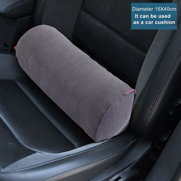 Rund nackkudde, nacksmärta, memory foam, nackkudde, säng, rund nackkudde, cylinderformad midje- och benkudde Grå Grey