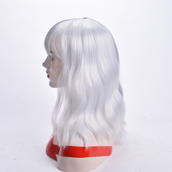 #Short Curly Women's Wig with Full Bangs, Shoulder Length#