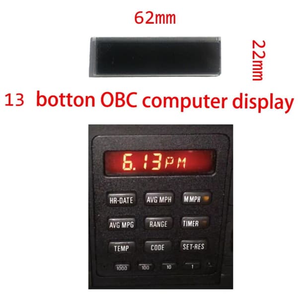 LCD-reparationsskärm för bil - E28 E30 325I 325E 325Is 325Ic 528E 535I 13 Datorinstrumentpanel OBC-knapp
