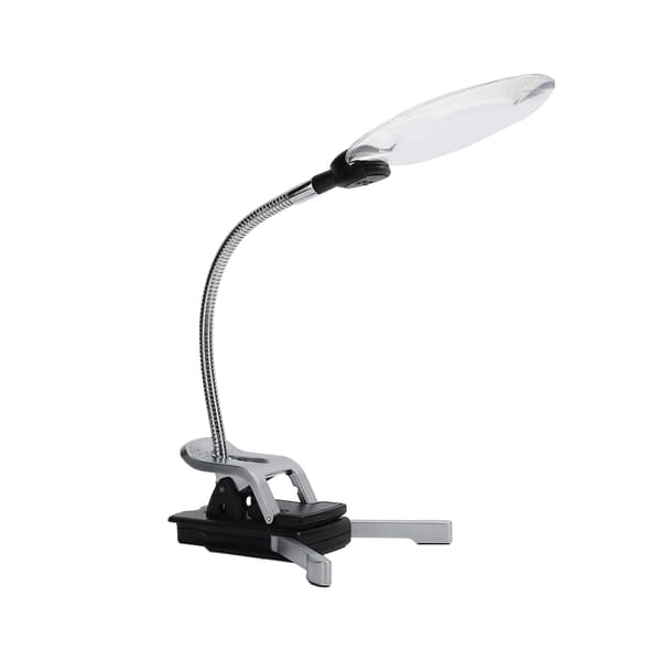 5X/10X Desktop Magnifier with LED Light Adjustable Magnifying Glass for Reading and Jewelry Making