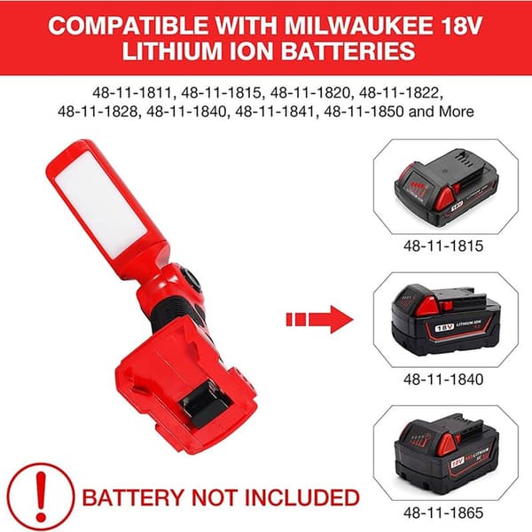 Portable 12W LED Warning Light for Power Tools 18V Battery Lighting (C)