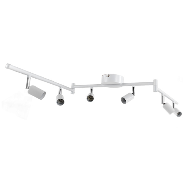 Track System Rotatable Lamp Head 6-Way Ceiling Spotlight GU10 Socket 85-265V White