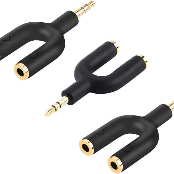 Kuulokkeiden jakajasovitin, CableCreation [3 kpl] Aux Stereo Y