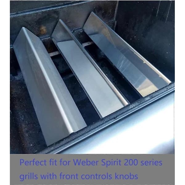 15,3 tommer Flavorizer Bars Erstatning til Weber 7635 Spirit E210 S210 E220 S220 Gasgrill 3-pak Sølv