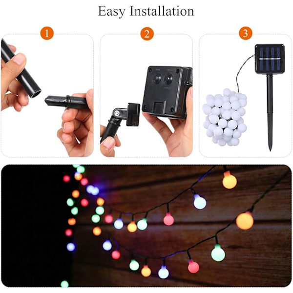 Solar-powered outdoor lighting 50 LED 6.9 m decorative LED string lights