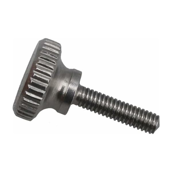 Sett med 4 riflede skruer M2.5 x 10 mm i rustfritt stål