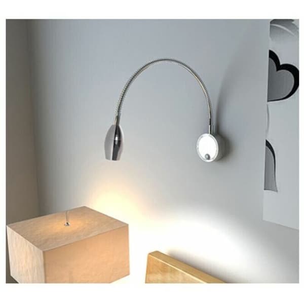 3W LED Bedside Lamp Flexible Gooseneck LED Reading Light (Black) Wall Lamp LED Reading Light with Switch Warm White 3000K Modern 3076cm..