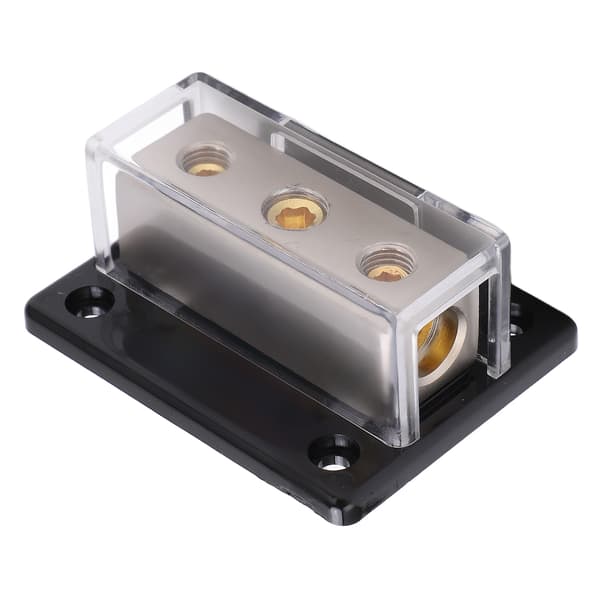 2-Way Power Distribution Block 0GA In 4GA Out Distribution Connection Block Universal for Car Audio