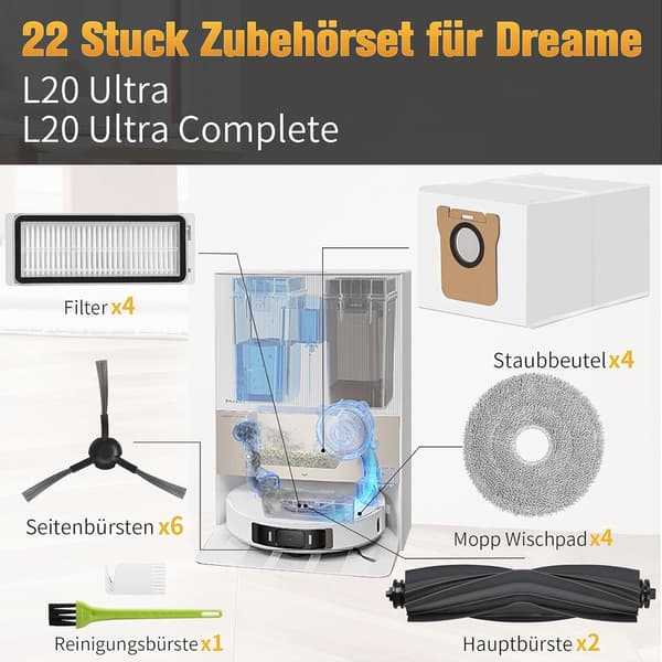 Reservedelssæt til Dreame L20 Ultra Robotstøvsuger