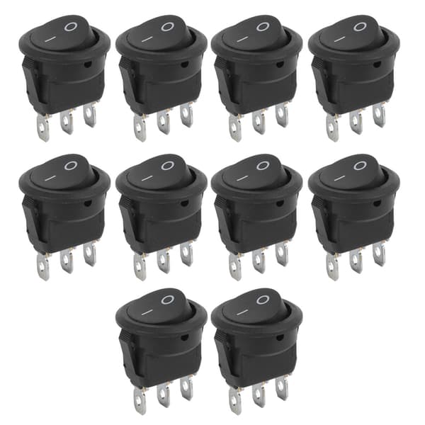 10 stk. 23 mm mini vippekontakt 3-benet 2-positions rund båd mini ON/OFF