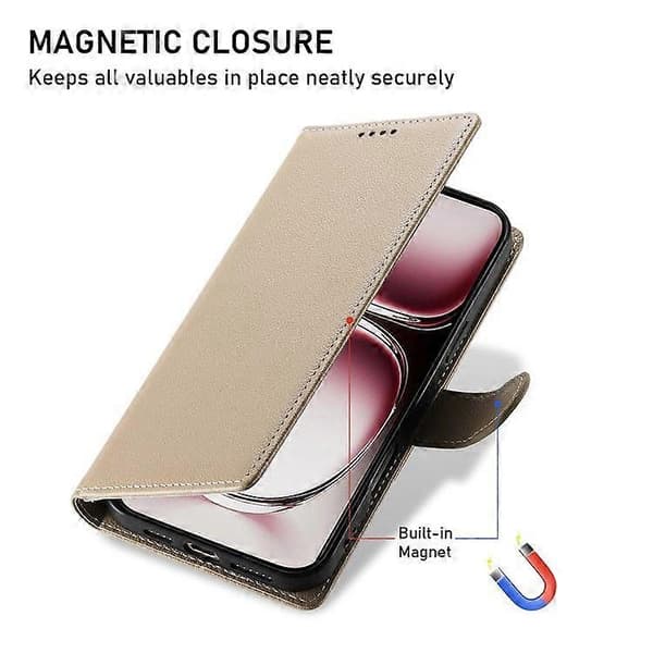 För Oppo A5 Pro 5G Ställfodral Lädertextur Plånboksfodral Magnetlås [DB] Aprikos Apricot