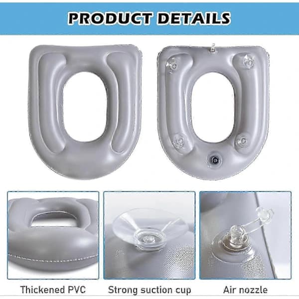 Adjustable Inflatable Toilet Seat for Seniors and Elderly