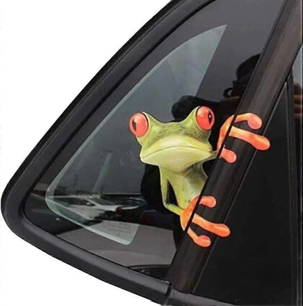 3D Cute Peeking Frog Funny Car Stickers Truck Window Vinyl Decal Car Graphics 2pcs