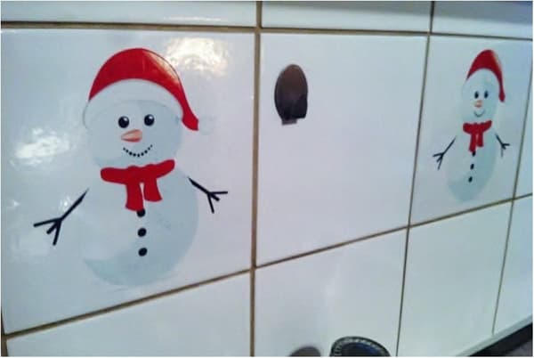 Snögubbar flisdekor juledekorasjon 12 stykker