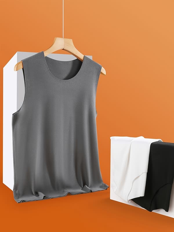 3-pak termovest til mænd, sømløst basislag til efterårs-/vintervarme og slankende undertøj 3 mørkegrå XL 3 Dark Gray XL