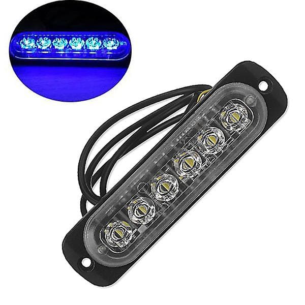 12V-24V 6LED Light Flash Emergency Car Vehicle Warning Strobe Flashing [DB] Blue Blue