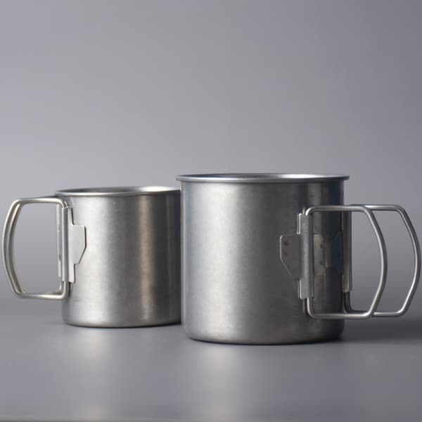 Ultralätt bärbar campingmugg, utomhusbestick, burk, tekopp med hopfällbart handtag