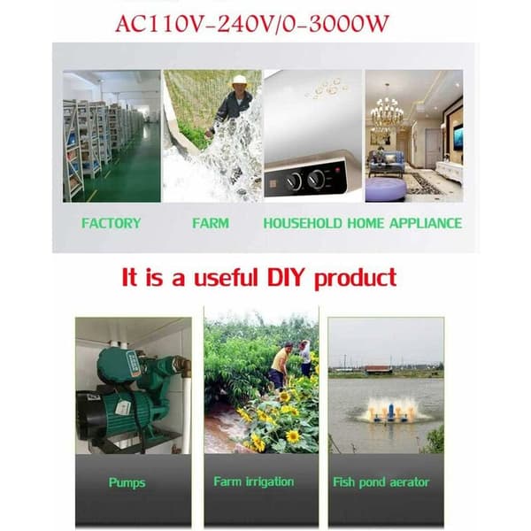 Wireless Remote Control Switch for Pump Security Systems and Door Curtains, 100m Range, AC 110V-240V