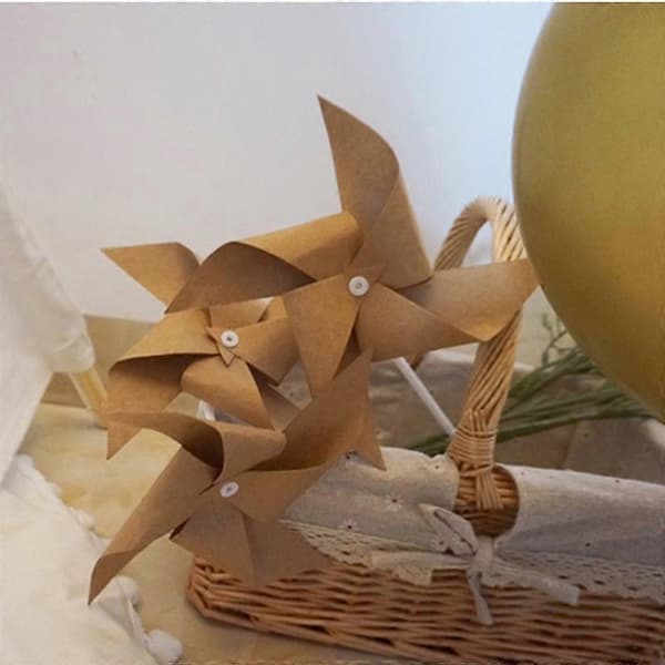 3 st Vindsnurror Mini Utsökt Kraftpapper Snurrande Hjul för Inomhusbruk Windmill Windmill