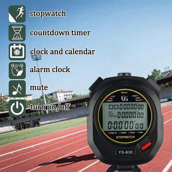 Digitalt stopur timer til sport og køkkenbrug