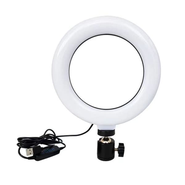 Dæmpbar ringlampe, selfie live stream-belysning med stativ til