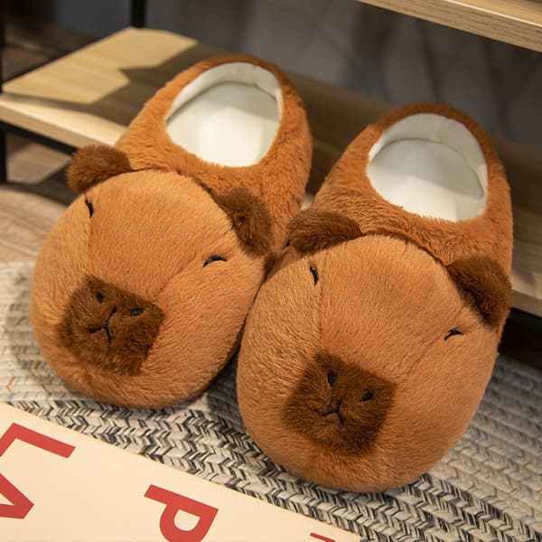 Tegneserie Capybara Varma Tøfler Bløde Skridsikre Hjemmesko Plus
