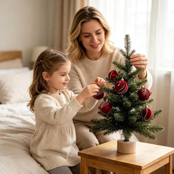 Julgranskulor 16 delar 6 cm Flockade okrossbara etiketter röda - Rot