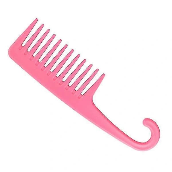 Bredtandet brusekam med krog, 2-pak - Pink