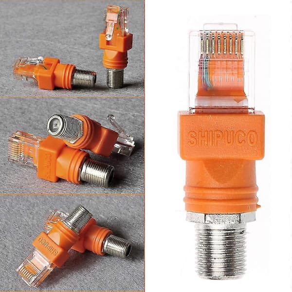 F Hun til Rj45 Han Koaksial Tynd Adapter Rj45 til Rf-stik Konverter