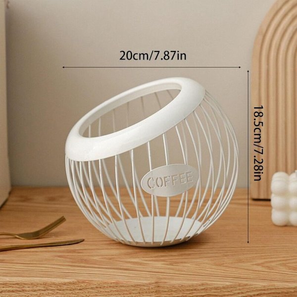 Coffee Pod Basket Large Capacity Organizer 20x18cm 368g for Kitchen Countertop Workspace Space-Saving Accessory