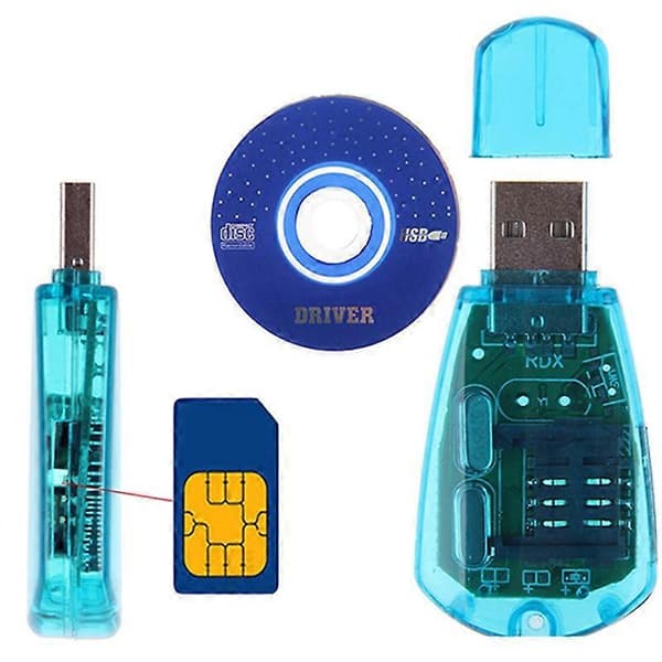 USB Mobiltelefon Standard SIM-kortlæser Kopieringskloner Skriver SMS Backup GSM/CDMA+CD