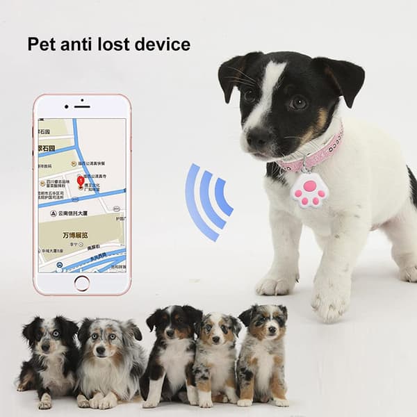 GPS-tracker til hund kat, GPS-tracker til børn ældre, nøglefinder, mini GPS-tracker lokalisator til kæledyr, nøgler pung taske børn (pink)