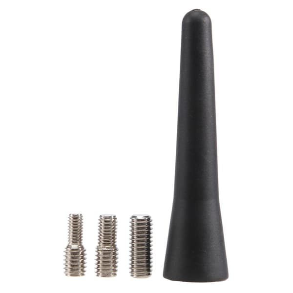 Universal bilantenne, lille kort 6,5 cm (2,5 tommer), mini biltilbehør, FM/AM-indgange M5 M6, sort