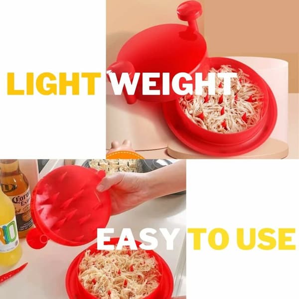 Chicken Shredder Tool with Non-Slip Silicone Mat to Replace Bone Meat for Cooking Chicken, Beef and Other Meats 1 pc (Red OPP Packaging)