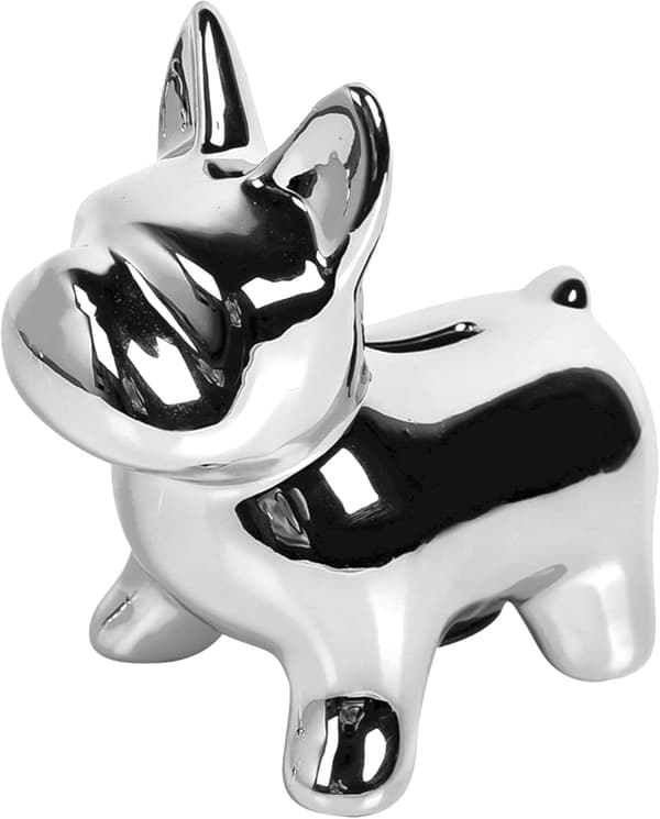 Valp Spargris (Silver), Barnspargris, Originell Present f