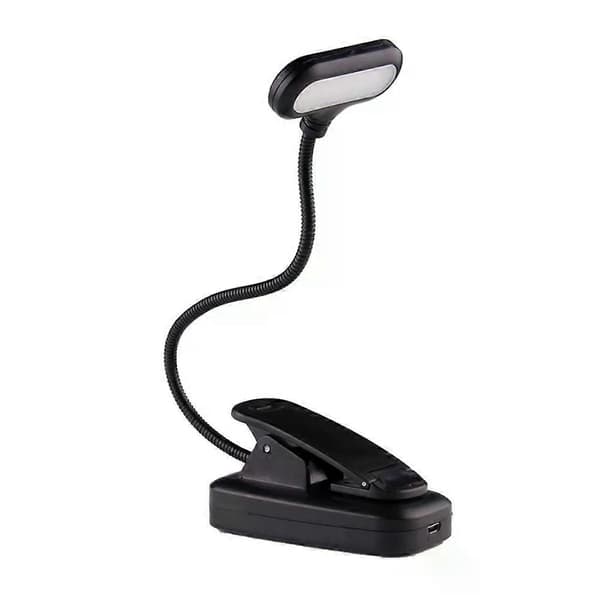 7 LED Book Light USB Rechargeable Reading Lamp 3-Level Warm Cool White Daylight Portable Flexible Easy Clip Night Reading Light