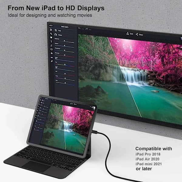 USB-C til HDMI-kabel 4K 60Hz - 1,8 meter Sort