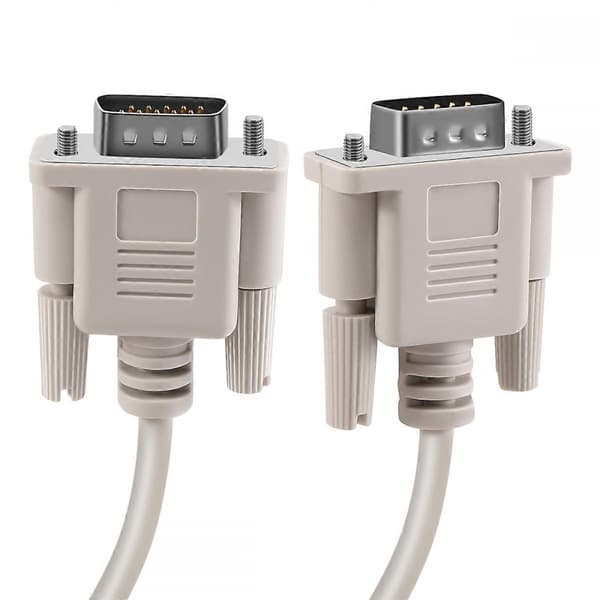 1,4M RS232 DB9 9-ben Han til VGA Video 15-ben Han Adapterkabel Lysegrå