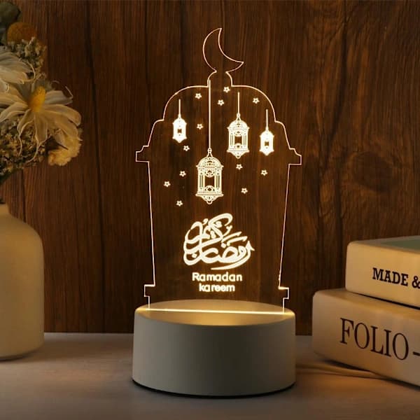 Eid Mubarak Nattlampe Ramadan Kareem Dekorasjon Lykt STIL