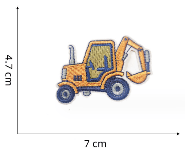 7 Pieces Engineering Vehicle Embroidered Iron-on Patches, Embroidery