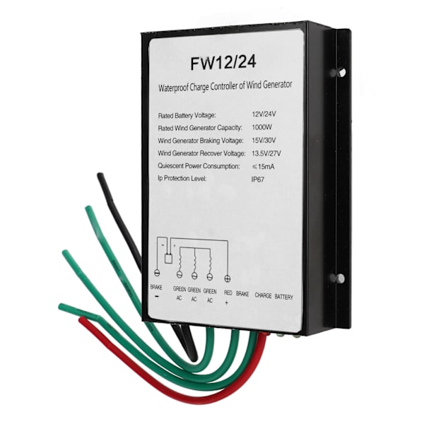 Wind Turbine Charge Controller Waterproof Solar Wind Hybrid Generator Controller with LED Indicator 1000W