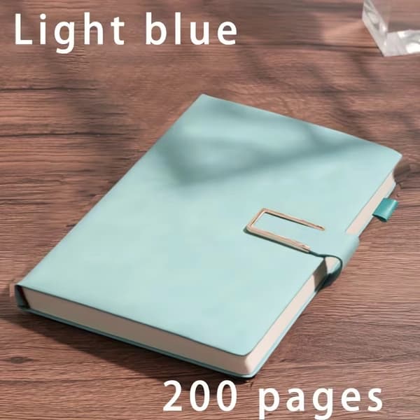 A5 Leather-Bound Notebook for Business Meetings, Thickened Retro Simple Diary for Students