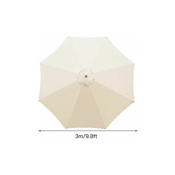 Replacement Parasol Cover, 3m, 8 Ribs, Waterproof, UV Resistant, Beige